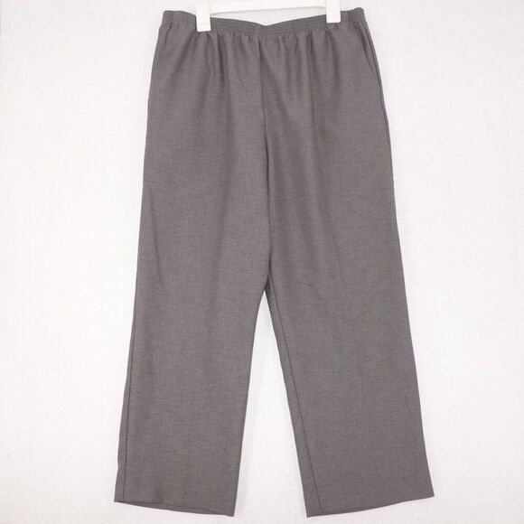 Alfred Dunner Elastic Waist Grey Pants Women's Plus Size 18 Business Casual - Picture 1 of 5